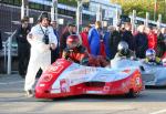 Francois Leblond/Sylvie Leblond at the TT Grandstand, Douglas.