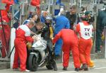 Dean Silvester in the pits, Douglas.