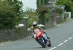 Maria Costello approaching Sulby Bridge.