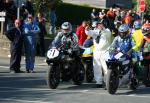 Roy Lawrence (71) at the TT Grandstand, Douglas.