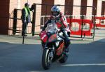 John McGuinness at the TT Grandstand, Douglas.