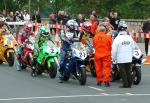 Richard Britton (number 2) lining up for practice session, Douglas.