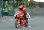 Maurice Walker during practice, leaving the Grandstand, Douglas.