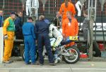 Bob Farrington in the pits, Douglas.