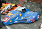 Simon Neary/Kevin Morgan's sidecar at the TT Grandstand, Douglas.